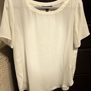 Cream shell tunic length with split hem